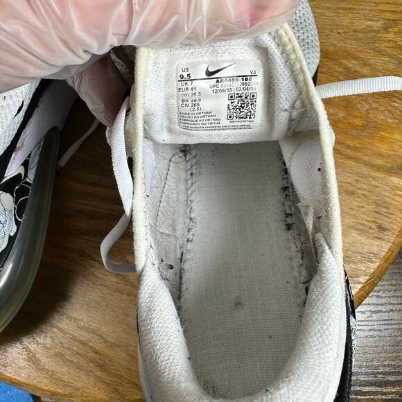 Nike Air Max 270 White Black Metallic Silver Women's Size 9.5 Shoes AR0499-100 - Picture 8 of 9